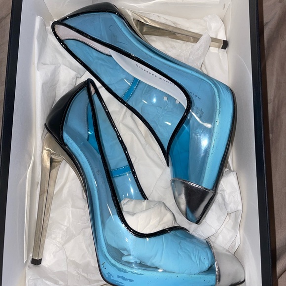 Giuseppe Zanoti Cam Nero blue PBC heels - Picture 3 of 8